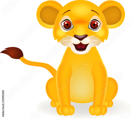 Funny baby lion cartoon