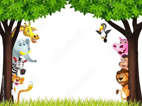 Funny wild African animal cartoon