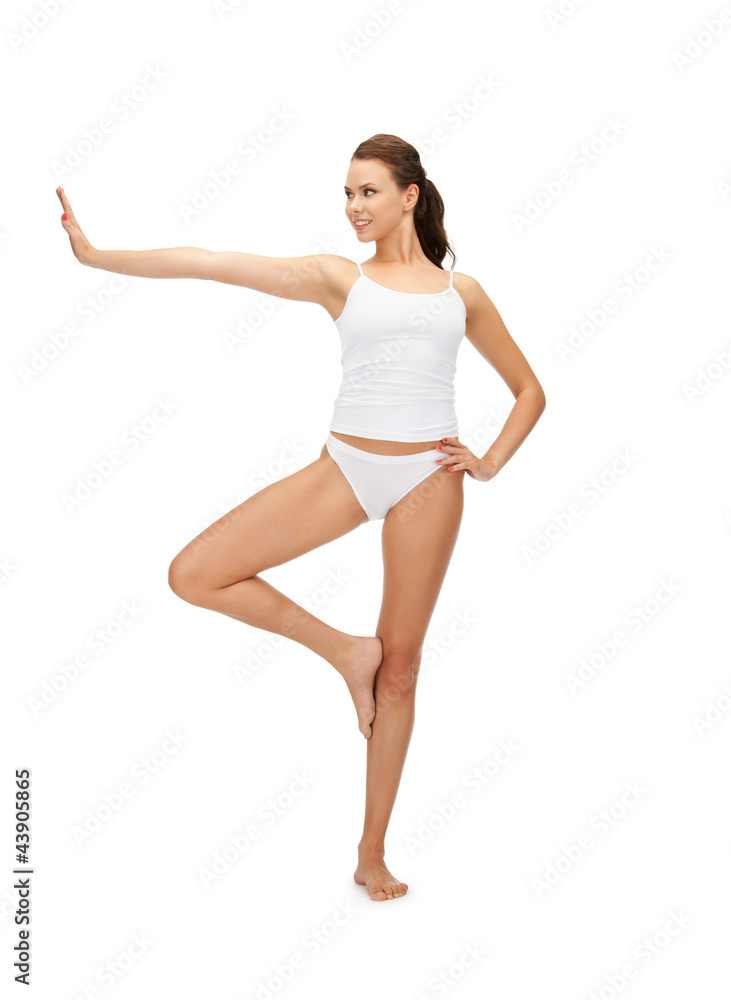 sporty woman in cotton undrewear sporty woman in cotton undrewear