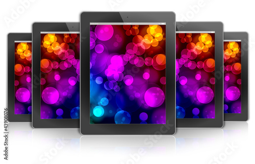 design tablet PC  background bokeh color