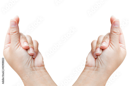 Hands of women isolated on white background