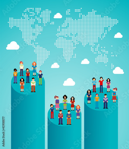 Social network people global growth
