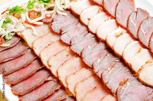 Cutting sausage and meat