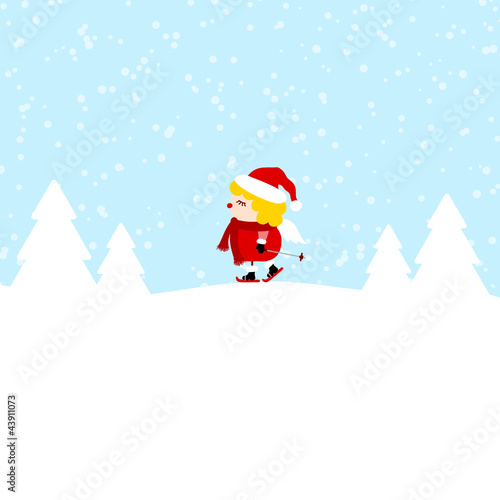 Angel Skiing Winter Forest