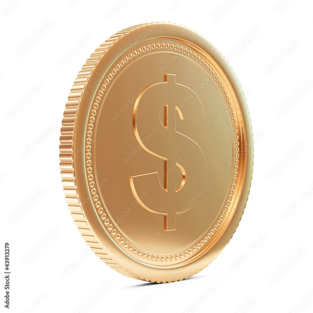 Golden Coin Isolated on white background Golden Coin Isolated on white background