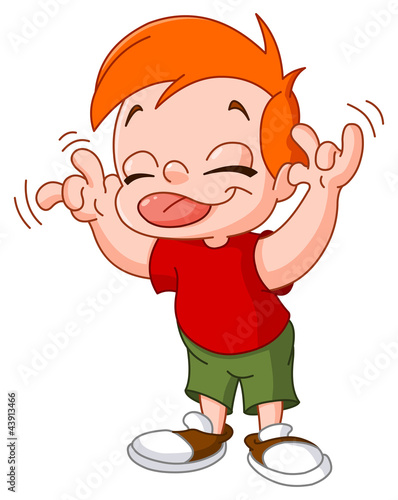 Kid making a face