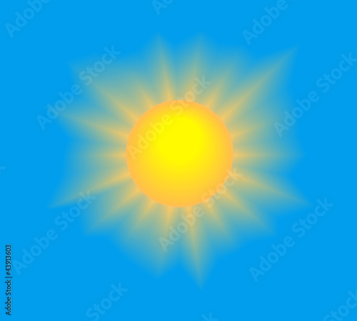 Shining sun on blue sky