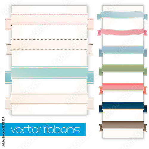 Set of retro ribbons. Vector illustration.