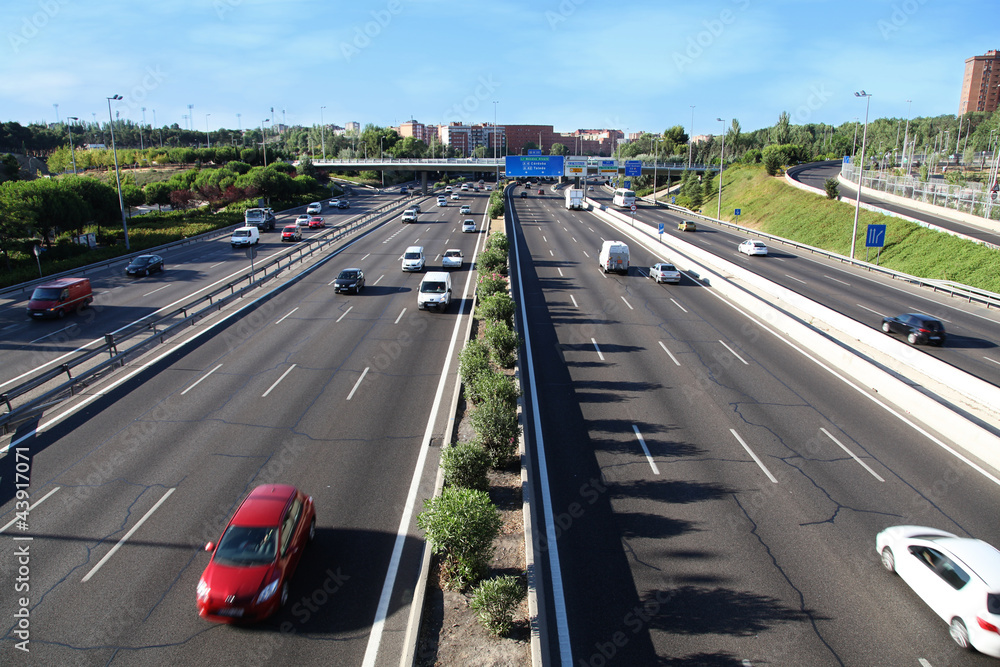 Naklejka premium M30 highway in Madrid