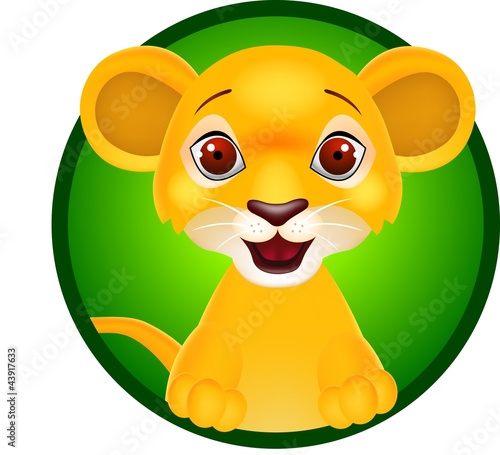 Fototapeta Naklejka Na Ścianę i Meble -  Vector illustration of funny baby lion
