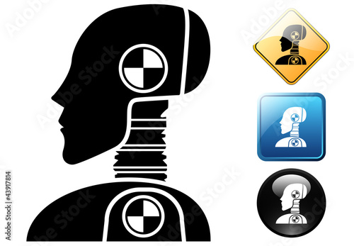 Crash test dummy pictogram and icons