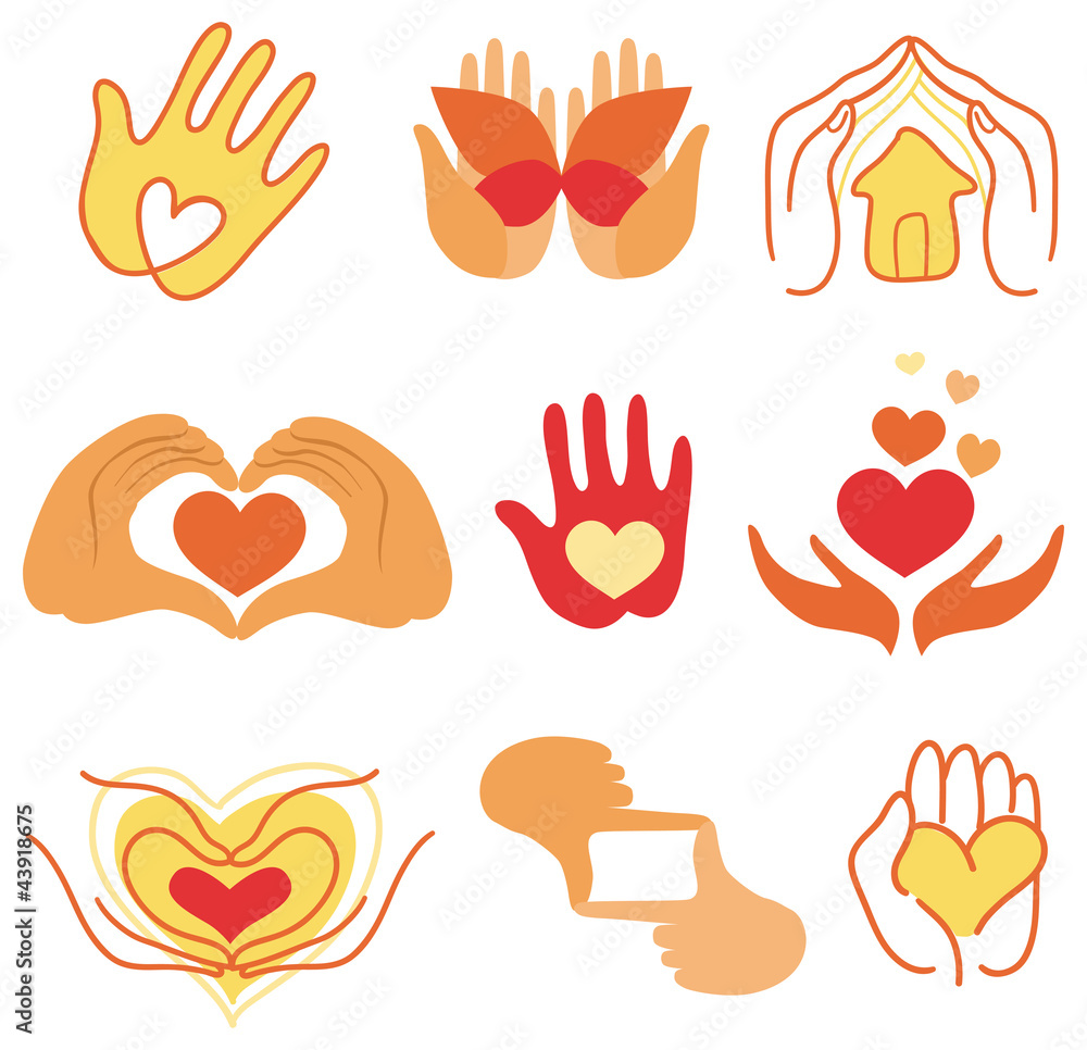 Vector collection of love signs