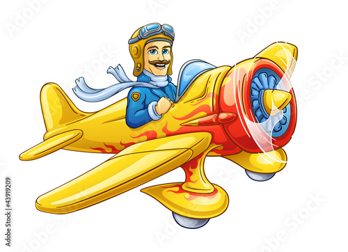 Cartoon plane with pilot