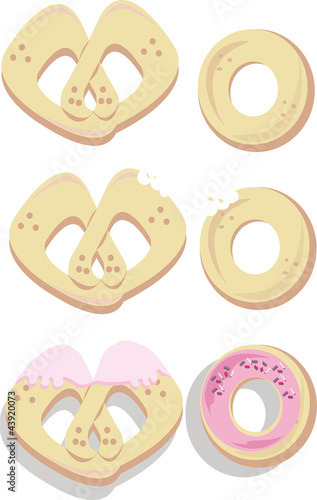 vector sweet buns on a white background