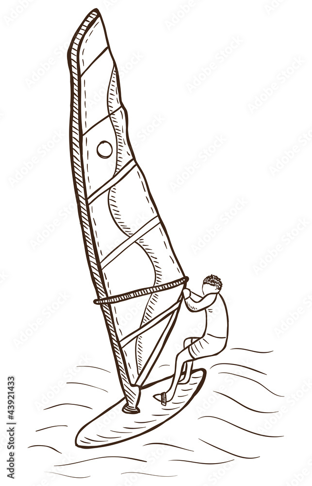 Fototapeta premium Windsurfer drawing