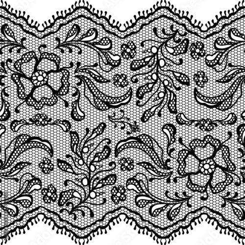 Vintage lace background, ornamental flowers. Vector texture.