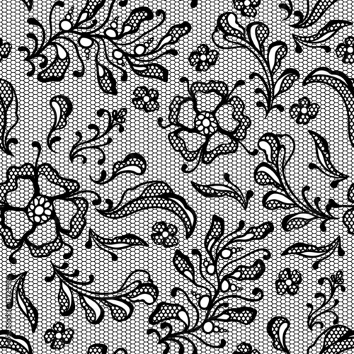 Vintage lace background, ornamental flowers. Vector texture.