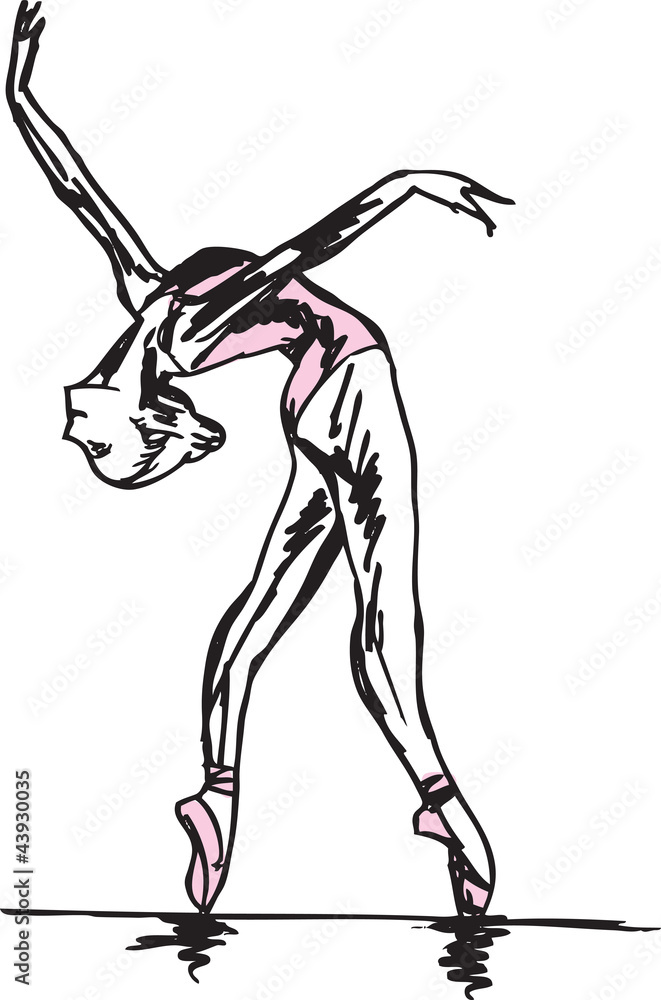 Sketch of ballet dancer. vector illustration Sketch of ballet dancer. vector illustration