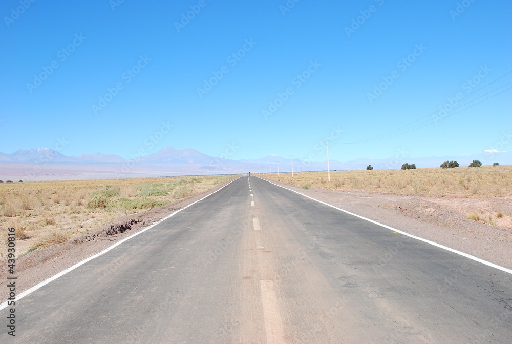Road in Atacama Desert Road in Atacama Desert