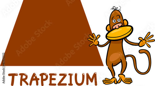 trapezium shape with cartoon monkey photo