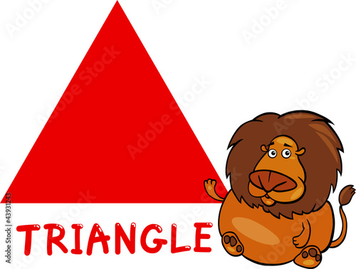 triangle shape with cartoon lion
