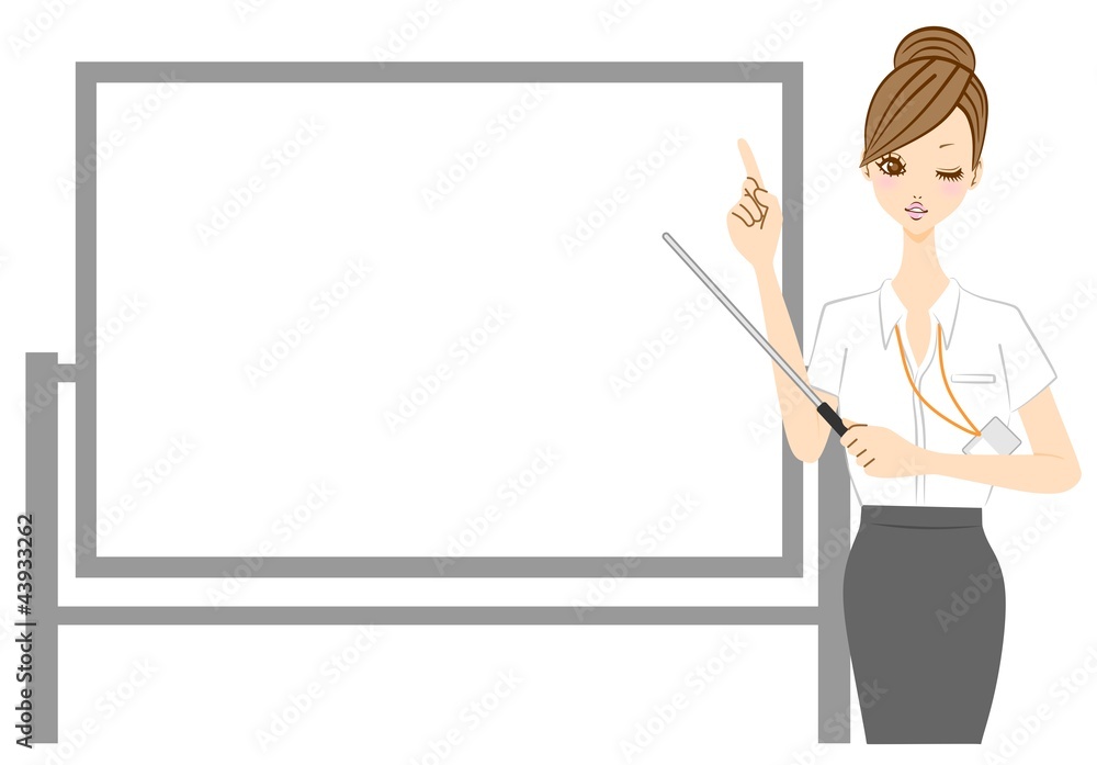 ビジネスウーマン　ホワイトボード