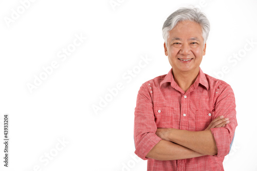 Studio Shot Of Chinese Senior Man