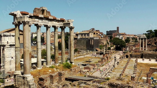 Ruins of the Roman Forum. Italy. Time lapse video.