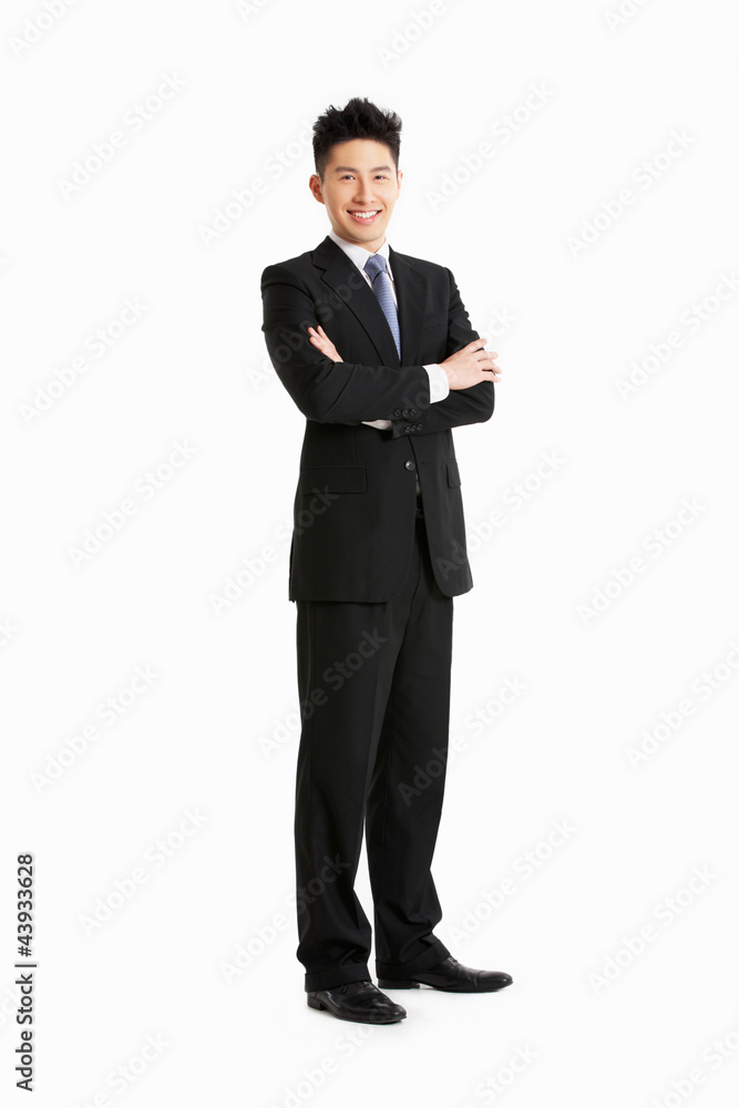 Full Length Studio Portrait Of Chinese Businessman Full Length Studio Portrait Of Chinese Businessman
