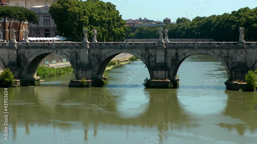 Castle Saint Angel. Tiber river, Rome. Italy. Time lapse video.