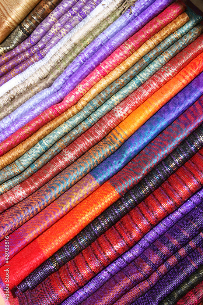 Linens at the Otavalo Craft Market Linens at the Otavalo Craft Market
