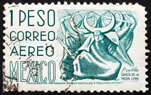 Postage stamp Mexico 1950 Puebla  Dance of the Half Moon