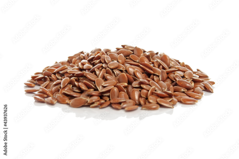 Flax Seeds Isolated on White Background Flax Seeds Isolated on White Background