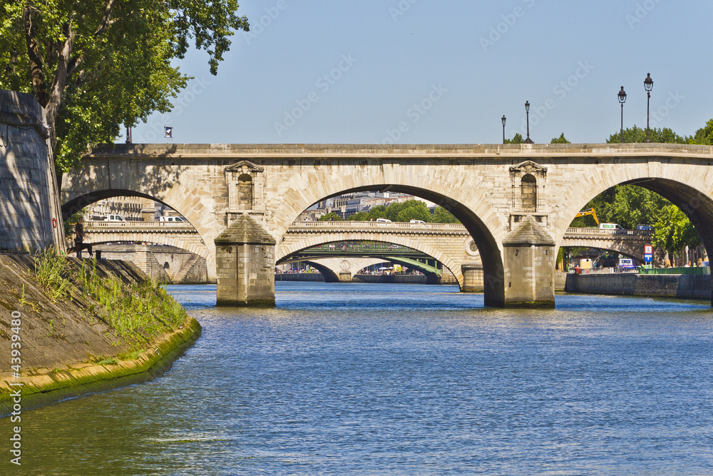 Bridges over the River Seine in Paris, France, Europe