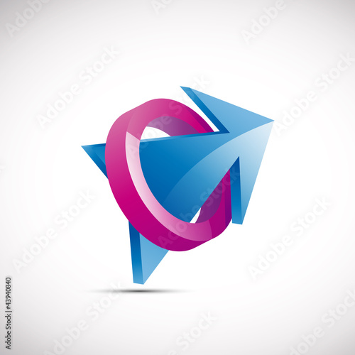 Blue Arrow Logo Business design 3D
