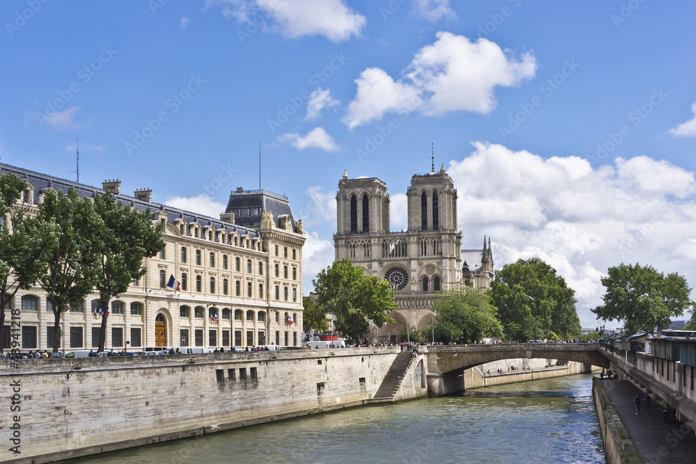 Cathedral Notre Dame de Paris - famous Gothic cathedral, France