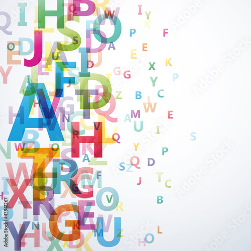 Abstract Colour Alphabet on white background # Vector photo