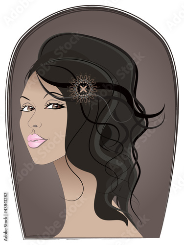 Portrait of tanned girl