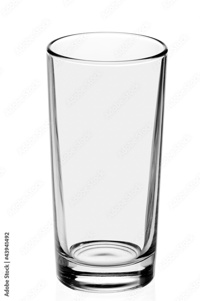 empty, transparent glass on the white background empty, transparent glass on the white background