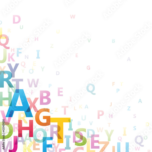Abstract Colour Alphabet on white background # Vector #43941484