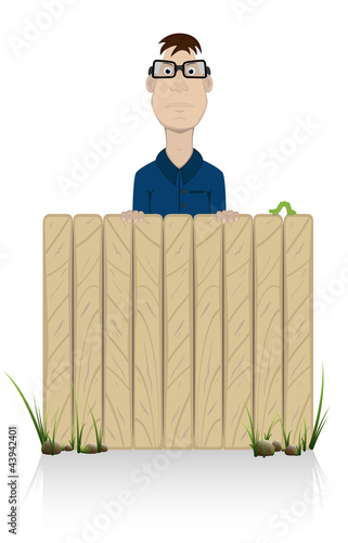 The person behind a fence