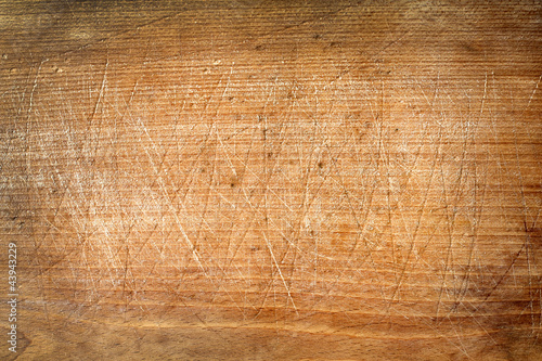 Old grunge wooden cutting kitchen desk board photo