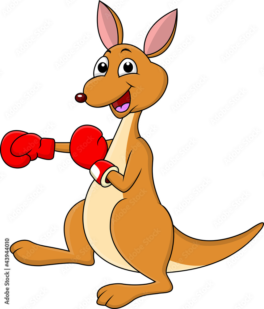 Funny boxing kangaroo cartoon Stock Vector | Adobe Stock