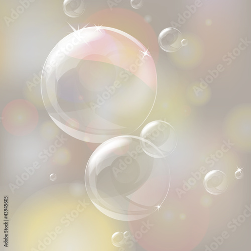 Vector illustration of shiny bubbles