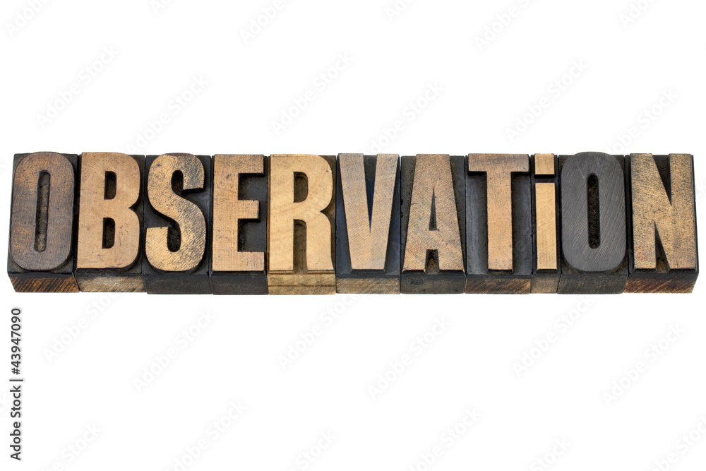 © MarekPhotoDesign.com - observation word in wood type © MarekPhotoDesign.com - observation word in wood type