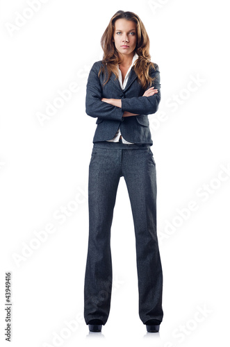 Businesswoman isolated on the white