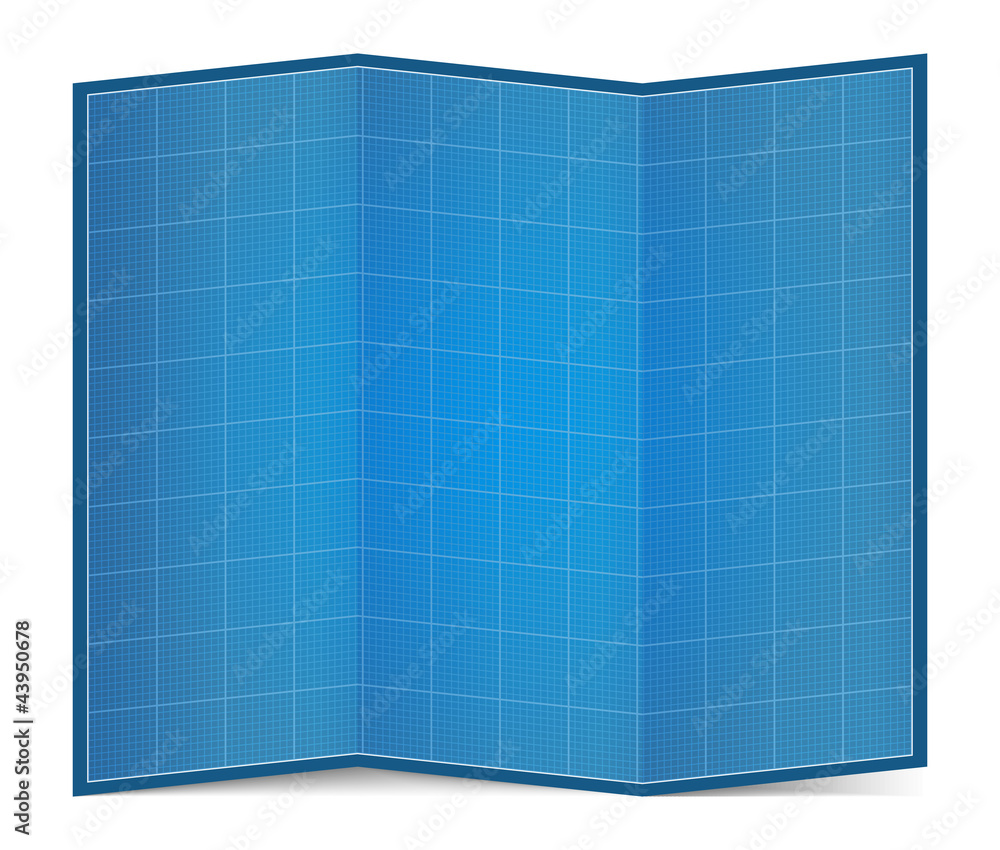 Folded blueprint paper Folded blueprint paper