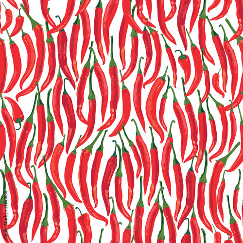 seamless pattern with peppers on white background, Print
