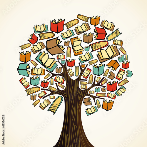 Education concept tree with books
