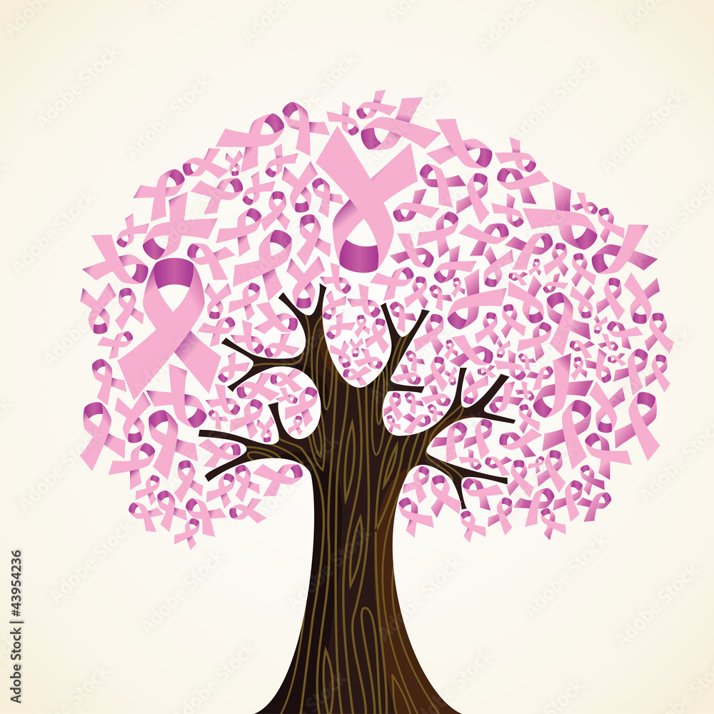 Breast cancer ribbon tree